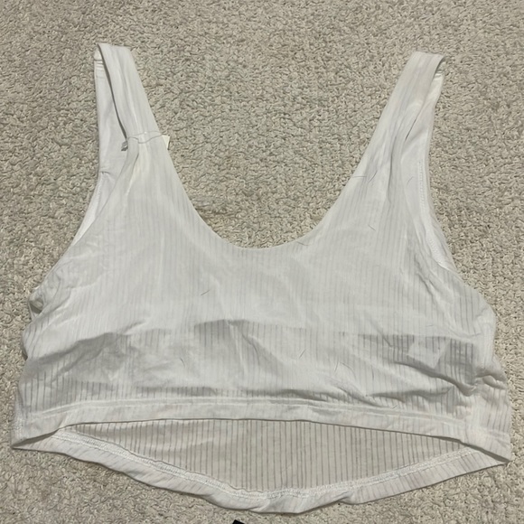 NWT Aerie White Colored Ribbed Crop Tank Top XL - Picture 3 of 10